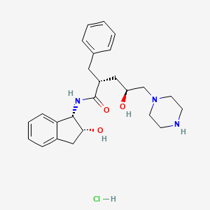 molecular formula C25H34ClN3O3 B588024 Des(3-pyridylmethyl tert-Butylaminocarbonyl) Indinavir Hydrochloride CAS No. 1391053-70-5