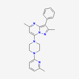 molecular formula C24H26N6 B5880262 2,5-Dimethyl-7-[4-(6-methylpyridin-2-yl)piperazin-1-yl]-3-phenylpyrazolo[1,5-a]pyrimidine 