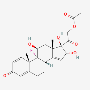 molecular formula C23H27FO7 B588039 (11beta,16alpha)-9-Fluoro-11,16,17-trihydroxy-3,20-dioxopregna-1,4,14-trien-21-yl acetate CAS No. 131918-74-6