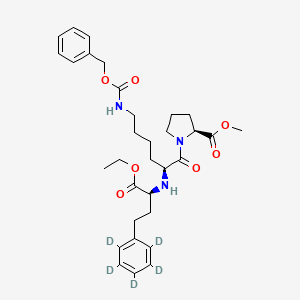 molecular formula C32H43N3O7 B588047 N-Benzyloxycarbonyl (S)-Lisinopril-d5 Ethyl Methyl Diester CAS No. 1356383-20-4
