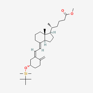 molecular formula C32H54O3Si B588054 (3|A,5Z,7E)-3-(tert-Butyldimethylsilyloxy)-9,10-secocholestra-5,7,10(19)-triene-24-carboxylic Acid Methyl Ester CAS No. 135359-42-1