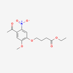 molecular formula C15H19NO7 B588056 4-(4-乙酰基-2-甲氧基-5-硝基苯氧基)丁酸乙酯 CAS No. 1031702-80-3