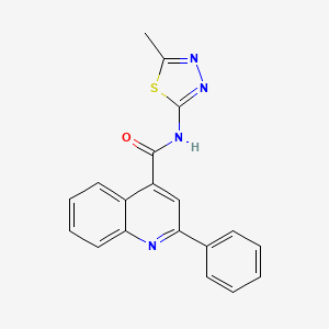 molecular formula C19H14N4OS B5880599 N~4~-(5-METHYL-1,3,4-THIADIAZOL-2-YL)-2-PHENYL-4-QUINOLINECARBOXAMIDE 