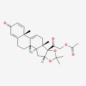 molecular formula C26H32O6 B588067 (16|A)-21-Acetyloxy-16,17-dihydroxy-16,17-O-isopropylidene-pregna-1,4,9(11)-triene-3,20-dione CAS No. 25092-28-8