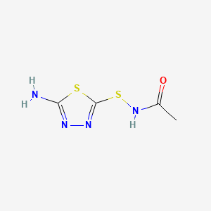 molecular formula C4H6N4OS2 B588078 N-((5-Amino-1,3,4-thiadiazol-2-yl)thio)acetamide CAS No. 141722-21-6