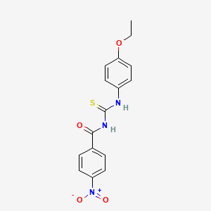 molecular formula C16H15N3O4S B5880860 N-[(4-ethoxyphenyl)carbamothioyl]-4-nitrobenzamide 
