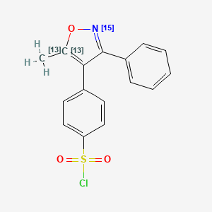molecular formula C16H12ClNO3S B588095 Valdecoxib Sulfonyl Chloride-13C2,15N CAS No. 1391051-92-5