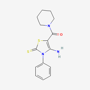 molecular formula C15H17N3OS2 B5881104 Piperidine, 1-((4-amino-2,3-dihydro-3-phenyl-2-thioxo-5-thiazolyl)carbonyl)- CAS No. 57036-89-2