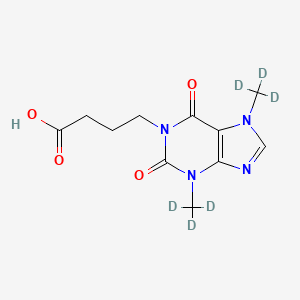 molecular formula C11H14N4O4 B588122 1-(3-Carboxypropyl)-3,7-dimethyl Xanthine-d6 CAS No. 1246816-64-7