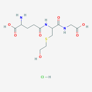 molecular formula C12H22ClN3O7S B588124 N5-(1-((Carboxymethyl)amino)-3-((2-hydroxyethyl)thio)-1-oxopropan-2-yl)glutamine hydrochloride CAS No. 1356019-55-0