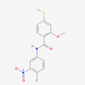 molecular formula C15H13FN2O4S B5881569 N-(4-fluoro-3-nitrophenyl)-2-methoxy-4-(methylsulfanyl)benzamide 