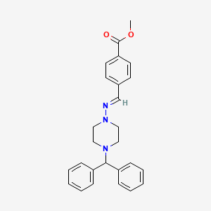 molecular formula C26H27N3O2 B5881698 METHYL 4-(((4-BENZHYDRYL-1-PIPERAZINYL)IMINO)METHYL)BENZOATE 