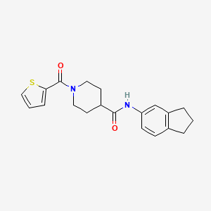 molecular formula C20H22N2O2S B5881712 N-(2,3-dihydro-1H-inden-5-yl)-1-(thiophene-2-carbonyl)piperidine-4-carboxamide 