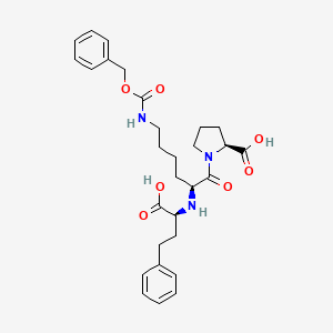 (2S)-1-[(2S)-2-[[(1S)-1-carboxy-3-phenylpropyl]amino]-6-(phenylmethoxycarbonylamino)hexanoyl]pyrrolidine-2-carboxylic acid