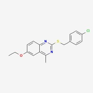 molecular formula C18H17ClN2OS B5881791 2-{[(4-CHLOROPHENYL)METHYL]SULFANYL}-6-ETHOXY-4-METHYLQUINAZOLINE 