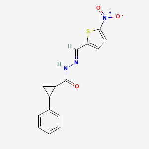 molecular formula C15H13N3O3S B5881816 N'-[(E)-(5-NITROTHIOPHEN-2-YL)METHYLIDENE]-2-PHENYLCYCLOPROPANE-1-CARBOHYDRAZIDE 