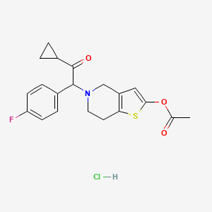 molecular formula C20H21ClFNO3S B588193 5-(2-Cyclopropyl-1-(4-fluorophenyl)-2-oxoethyl)-4,5,6,7-tetrahydrothieno[3,2-c]pyridin-2-yl acetate hydrochloride CAS No. 1391053-98-7