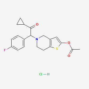 molecular formula C20H21ClFNO3S B588193 2-[2-(Acetyloxy)-6,7-dihydrothieno[3,2-c]pyridin-5(4H)-yl]-1-cyclopropyl-2-(4-fluorophenyl)ethanone Hydrochloride CAS No. 1391053-98-7