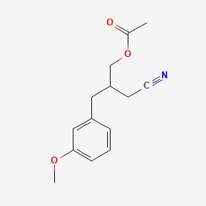 molecular formula C14H17NO3 B588201 beta-[(Acetyloxy)methyl]-3-methoxy-benzenebutanenitrile CAS No. 1391054-58-2