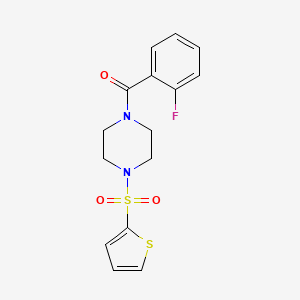 molecular formula C15H15FN2O3S2 B5882149 (2-FLUOROPHENYL)[4-(2-THIENYLSULFONYL)PIPERAZINO]METHANONE 