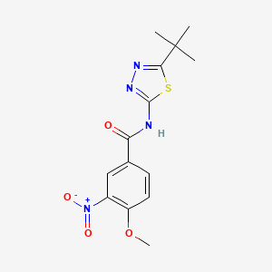 molecular formula C14H16N4O4S B5882236 N-[5-(TERT-BUTYL)-1,3,4-THIADIAZOL-2-YL]-4-METHOXY-3-NITROBENZAMIDE 