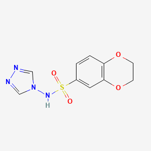 molecular formula C10H10N4O4S B5882354 N-(1,2,4-triazol-4-yl)-2,3-dihydro-1,4-benzodioxine-6-sulfonamide 
