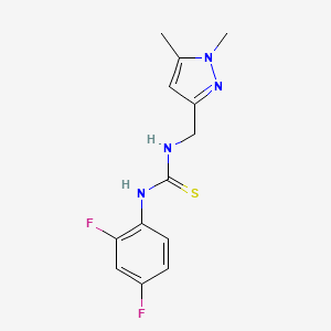 molecular formula C13H14F2N4S B5882534 N-(2,4-difluorophenyl)-N'-[(1,5-dimethyl-1H-pyrazol-3-yl)methyl]thiourea 
