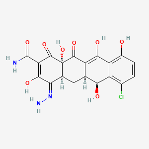 molecular formula C19H16ClN3O8 B588260 Des(dimethylamino)-4-hydrazone Demeclocycline CAS No. 1177-81-7