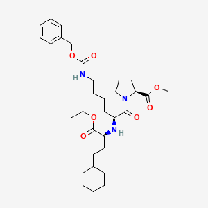 molecular formula C32H49N3O7 B588263 methyl (2S)-1-[(2S)-2-[[(2S)-4-cyclohexyl-1-ethoxy-1-oxobutan-2-yl]amino]-6-(phenylmethoxycarbonylamino)hexanoyl]pyrrolidine-2-carboxylate CAS No. 1356930-73-8
