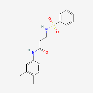 molecular formula C17H20N2O3S B5882799 N-(3,4-DIMETHYLPHENYL)-3-[(PHENYLSULFONYL)AMINO]PROPANAMIDE 