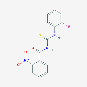 molecular formula C14H10FN3O3S B5883044 N-[(2-fluorophenyl)carbamothioyl]-2-nitrobenzamide 