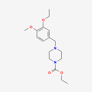 molecular formula C17H26N2O4 B5883082 ethyl 4-[(3-ethoxy-4-methoxyphenyl)methyl]piperazine-1-carboxylate 