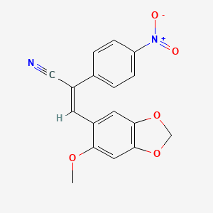 molecular formula C17H12N2O5 B5883168 (E)-3-(6-methoxy-1,3-benzodioxol-5-yl)-2-(4-nitrophenyl)prop-2-enenitrile 