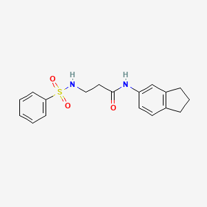 molecular formula C18H20N2O3S B5883207 N-(2,3-DIHYDRO-1H-INDEN-5-YL)-3-[(PHENYLSULFONYL)AMINO]PROPANAMIDE 