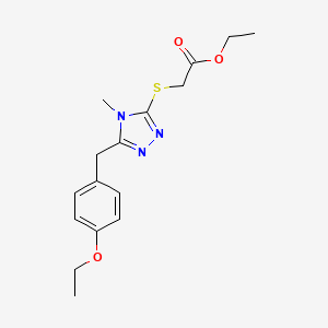 molecular formula C16H21N3O3S B5883261 Ethyl 2-[[5-[(4-ethoxyphenyl)methyl]-4-methyl-1,2,4-triazol-3-yl]sulfanyl]acetate 