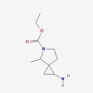 molecular formula C10H18N2O2 B588329 Ethyl 1-amino-4-methyl-5-azaspiro[2.4]heptane-5-carboxylate CAS No. 150543-77-4