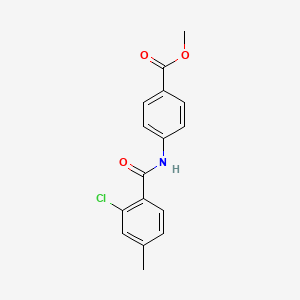 molecular formula C16H14ClNO3 B5883352 Methyl 4-{[(2-chloro-4-methylphenyl)carbonyl]amino}benzoate 