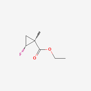 molecular formula C7H11FO2 B588341 ethyl (1S,2R)-2-fluoro-1-methylcyclopropane-1-carboxylate CAS No. 128230-92-2