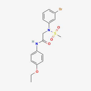 molecular formula C17H19BrN2O4S B5883451 2-(3-bromo-N-methylsulfonylanilino)-N-(4-ethoxyphenyl)acetamide 