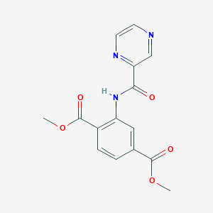 molecular formula C15H13N3O5 B5883473 dimethyl 2-[(2-pyrazinylcarbonyl)amino]terephthalate 