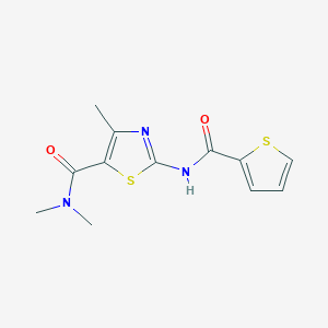 molecular formula C12H13N3O2S2 B5883483 NN4-TRIMETHYL-2-(THIOPHENE-2-AMIDO)-13-THIAZOLE-5-CARBOXAMIDE 