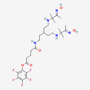 (2,3,4,5,6-Pentafluorophenyl) 5-[[5-[[(3E)-3-hydroxyimino-2-methylbutan-2-yl]amino]-3-[2-[[(3E)-3-hydroxyimino-2-methylbutan-2-yl]amino]ethyl]pentyl]amino]-5-oxopentanoate