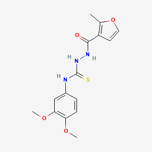 molecular formula C15H17N3O4S B5883783 N-(3,4-dimethoxyphenyl)-2-(2-methyl-3-furoyl)hydrazinecarbothioamide 