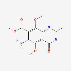 molecular formula C13H15N3O5 B588394 methyl 6-amino-5,8-dimethoxy-2-methyl-4-oxo-6H-quinazoline-7-carboxylate CAS No. 143430-45-9