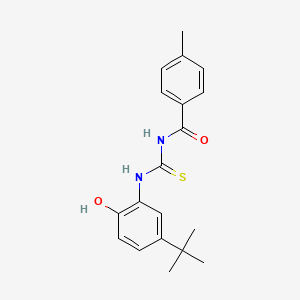 molecular formula C19H22N2O2S B5884001 N-[(5-tert-butyl-2-hydroxyphenyl)carbamothioyl]-4-methylbenzamide 