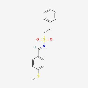molecular formula C16H17NO2S2 B5884123 N-[4-(methylthio)benzylidene]-2-phenylethanesulfonamide CAS No. 6130-66-1