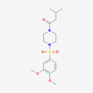molecular formula C17H26N2O5S B5884145 1-{4-[(3,4-DIMETHOXYPHENYL)SULFONYL]PIPERAZINO}-3-METHYL-1-BUTANONE 