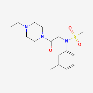 molecular formula C16H25N3O3S B5884201 N-[2-(4-ethyl-1-piperazinyl)-2-oxoethyl]-N-(3-methylphenyl)methanesulfonamide 