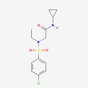 molecular formula C13H17ClN2O3S B5884291 N~2~-[(4-chlorophenyl)sulfonyl]-N-cyclopropyl-N~2~-ethylglycinamide 