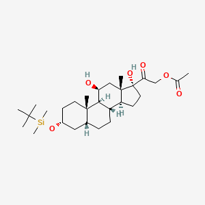 molecular formula C29H50O6Si B588430 [2-[(3R,5R,8S,9S,10S,11S,13S,14S,17R)-3-[Tert-butyl(dimethyl)silyl]oxy-11,17-dihydroxy-10,13-dimethyl-1,2,3,4,5,6,7,8,9,11,12,14,15,16-tetradecahydrocyclopenta[a]phenanthren-17-yl]-2-oxoethyl] acetate CAS No. 83274-68-4